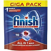 Los mejores  - Finish Powerball- Pastillas para lavavajillas todo en uno Máx.- Regular- 110 lengüetas- 1800 g